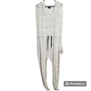 OnePiece Jumpsuit Original Leopard Sleeveless V-Neck Drawstring Waist Size XS